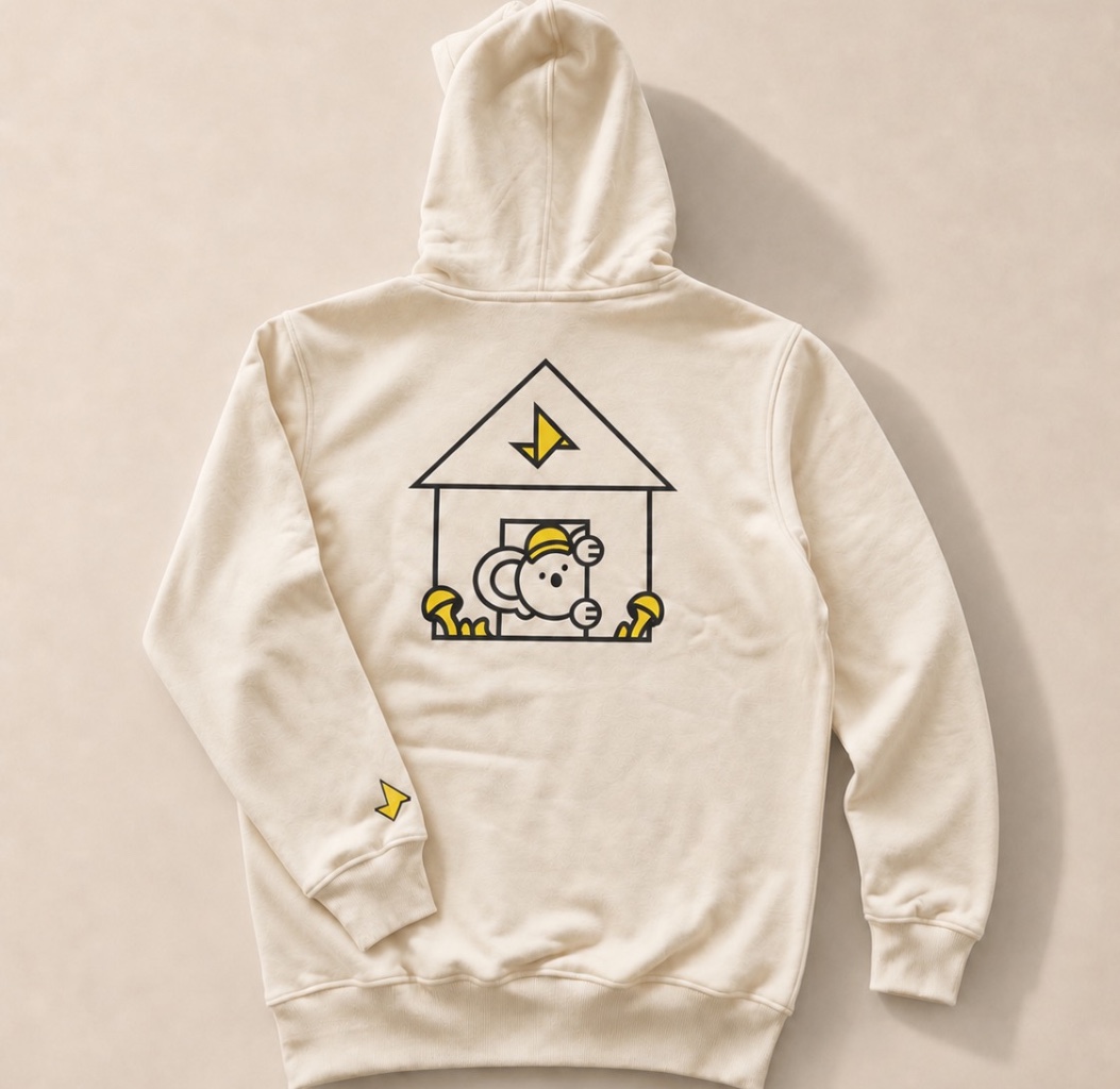 Back of custom hoodie with printed graphic