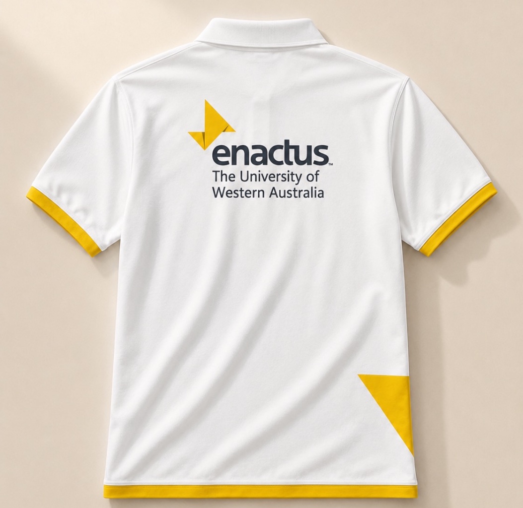Back of custom polo with embroidered logo