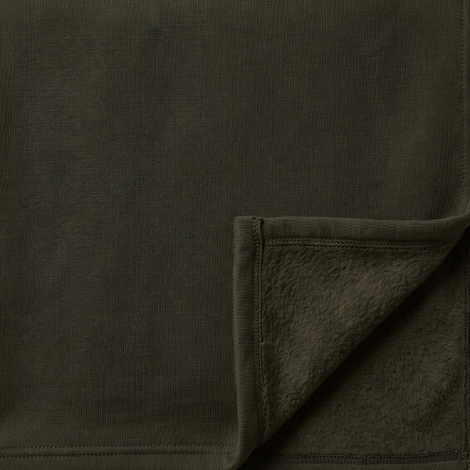 Army Green 100% cotton fleece hoodie fabric swatch
