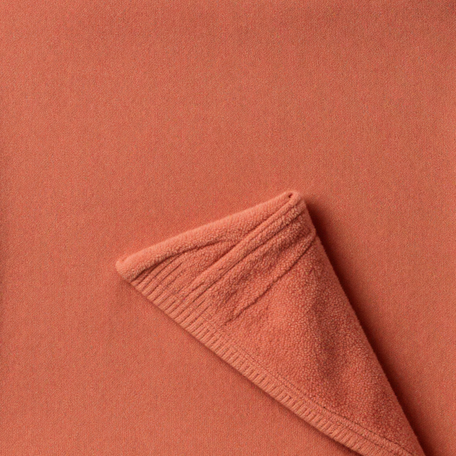 Carnelian 100% cotton fleece hoodie fabric swatch