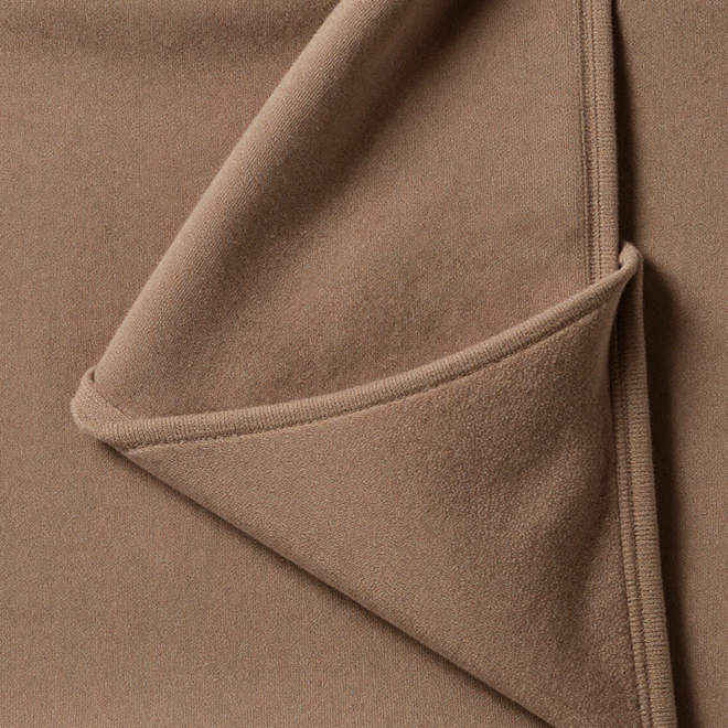 Coca Mocha 100% cotton fleece hoodie fabric swatch