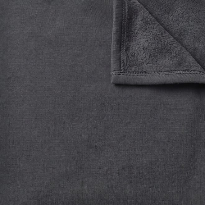 Dark Grey 100% cotton fleece hoodie fabric swatch