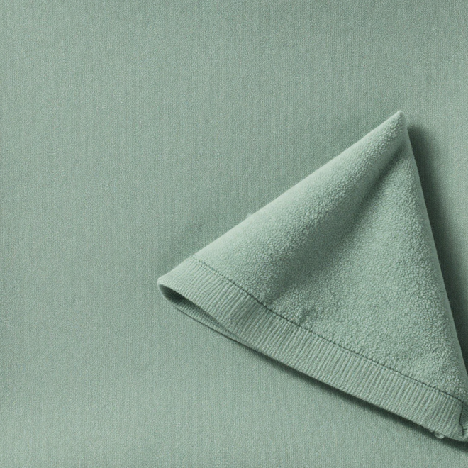 Green Spreed 100% cotton fleece hoodie fabric swatch