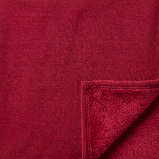 Heart Red 100% cotton fleece hoodie fabric swatch