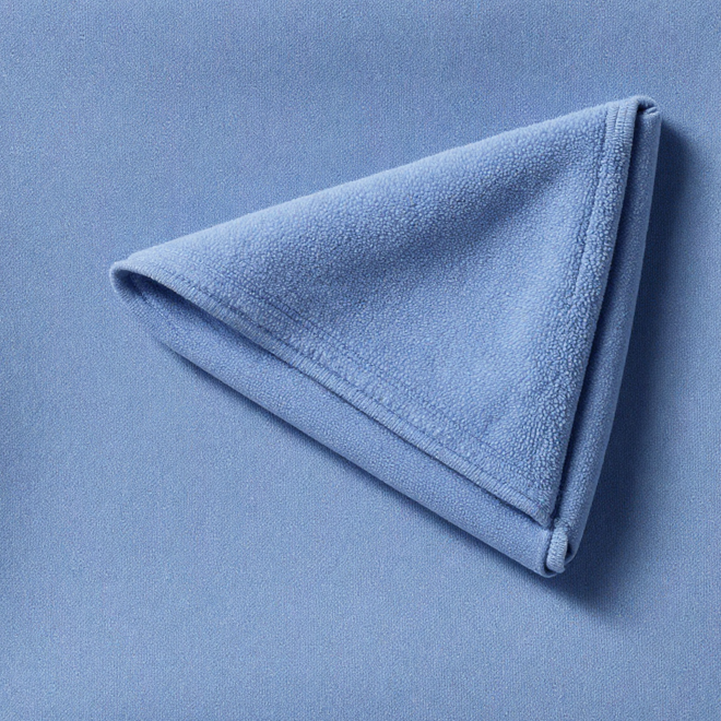 Irish Blue 100% cotton fleece hoodie fabric swatch