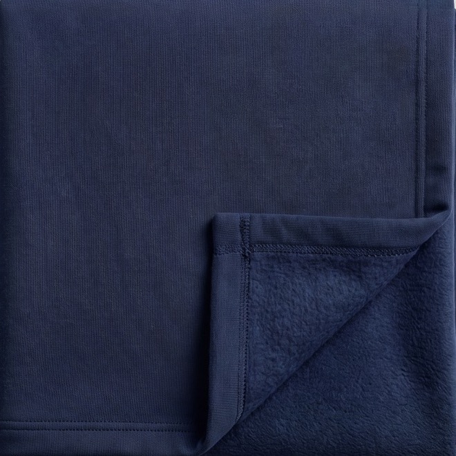 Navy 100% cotton fleece hoodie fabric swatch