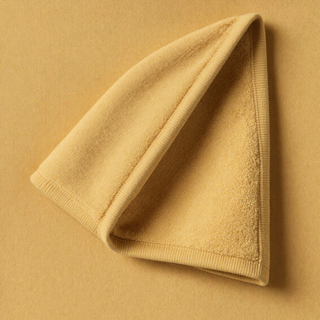 Rotten Yellow 100% cotton fleece hoodie fabric swatch